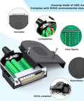 No Soldering Needed DB25 Male And Female Serial Adapters Kit with ABS housing and ROHS compliance, features terminal connectors inside view.