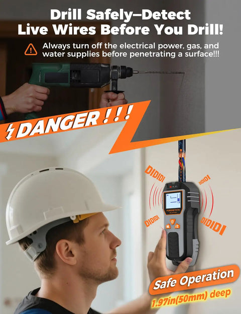 No Sweat Six In One Stud Finder Wall Scanner With Dead On Accuracy For Locating Live Wires Hidden Pipes And Wood Framing During Quick Home Renovation Jobs