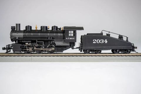 USRA 0-6-0 Old-School Steam Locomotive With Slope Tender And Operating Smoke Unit Santa Fe ATSF 2034 HO Scale Model Train Engine