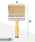 5 Inch Deck Stain Brush For Quick, Even Wood Finish, Large Synthetic Bristle Brush with yellow handle and measurement guide