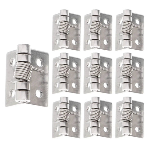 10 Pack Stainless Steel Self Closing Spring Door Hinges Heavy Duty For Cabinets And Doors, close-up of durable hinge set