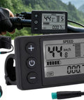 S866 Electric Bike Display LCD Meter for 0.9 inch handlebar showing speed and assist level with 5-pin plug