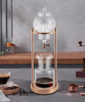 Chill Mode Ice Cold Brew Dripper Coffee Maker Featuring 600ml Borosilicate Glass And Stainless Steel Slow Drip Extraction System in a modern kitchen.