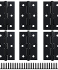 Heavy Duty Black Door Hinges Six Pack With All Necessary Mounting Screws For Wood Doors And Cabinets Built Legit From Solid Iron Hardware That Runs Slick Straight Out The Box Gonna Run Flawlessly Forever.