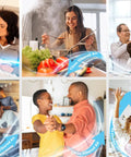Families enjoying clean filtered air at home, highlighting the effects of Floor Vent Filters 48 Pack 4 By 10 Inch Polyester Filter.