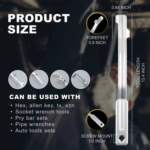 2 Piece Wrench Extender Tool Set With Slim 13.4 Inch Design For Easy Leverage And Quick Access, focus on size and compatibility