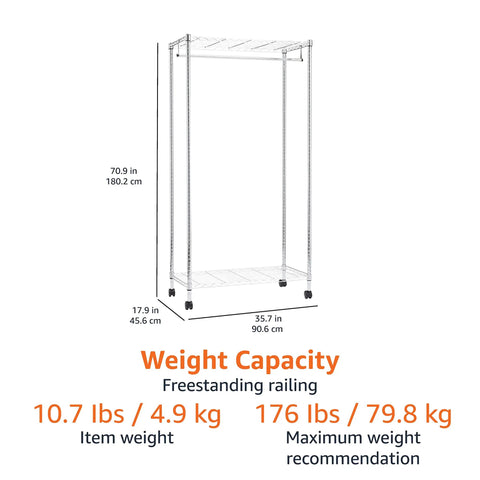 Heavy Duty Adjustable Garment Rack With Dual Chrome Wire Shelves And Smart Locking Casters Built To Hold Coats Hats Plus Gear Legit Closet Game Changer That Assembles In Zero Stress