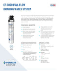 EF 3000 Quick Change Filter Cartridge For Full Flow Drinking Water System, 3000 Gallon Capacity, product details sheet