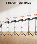 Heavy Duty Projector Stand With Adjustable Height From 22 To 36 Inches Portable Tripod Floor Stand With Six Height Settings