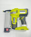 18 Gauge Cordless AirStrike Narrow Crown Stapler P361 Green for quick fixes and clean finishes, side view of tool.