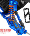 Alloy Front And Rear A Arms Upgrade For 1/10 Rustler 2WD And Stampede 2WD VXL RC Cars Navy Blue CNC Machined 6061 T6 Aluminum with coil spring
