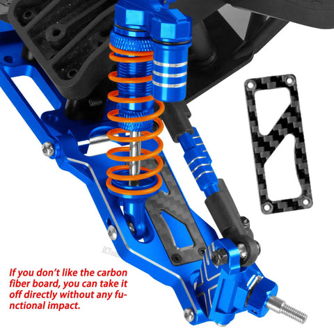 Alloy Front And Rear A Arms Upgrade For 1/10 Rustler 2WD And Stampede 2WD VXL RC Cars Navy Blue CNC Machined 6061 T6 Aluminum with coil spring