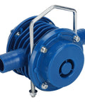 Mini Self Priming Drill Pump Hooks Up To Your Electric Drill To Shift Water Like A Champ During Aquarium Maintenance Sink Drainage Or Flood Cleanup While Featuring Thermal Overload Safety, blue centrifugal pump with metal handle.
