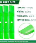 Image showing mower blades from 48 Inch Deck Rebuild Kit For Lawn Tractors Fits 145 155C LA130 LA165 D140 D160 E140 E160 LA110 LA115 LA100 LA120 Includes 3 Spindles AUC15811 GY21098 3 Blades AM141035 3 Idlers GY20067 GY20110