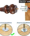 Six Inch Wood Furniture Legs Set Of 4 Adjustable Leveling Feet Round Brown Replacement installation guide