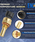 ENA engine coolant temperature sensor with brass threaded body and black plastic connector
