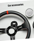 Racing Car Steering Wheel Height Adapter Plate Kit Universal Fit For Racing Wheels with perforated leather grip