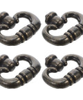Vintage Zinc Alloy Single Hole Cabinet Pull Handles Set, Retro Style Drawer Hardware For Kitchen Cabinets, Dressers, Wardrobes, Durable Polished Finish, 4 Pack With Retro Vibe, showing all four polished handles