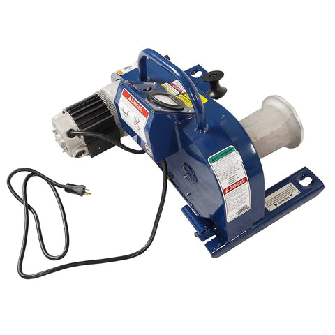 8000 Lb Cable Puller With Chain And Floor Mount, Heavy Duty Wire Puller For Industrial Jobs, Tool Free Setup, Built In Force Gauge