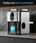 Nugget Ice Maker Countertop With Soft Chewable Ice, Delivers 44 Lbs A Day, Portable Pellet Ice Machine on a kitchen counter