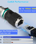 M12 To RJ45 10Gbps Ethernet Adapter With Copper Alloy Shielding, Cat6a Performance, Rugged IP68, For Industrial Automation And Outdoor Use