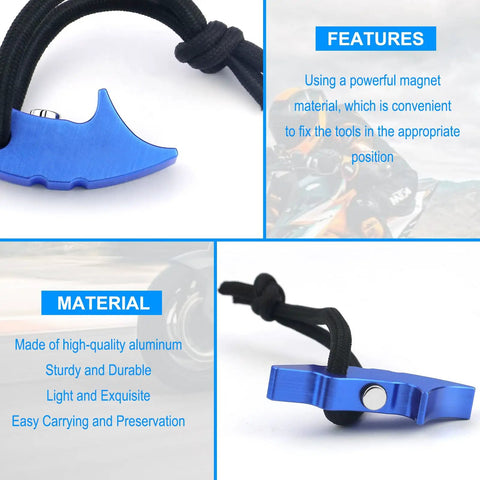 Jammer Lock Tool For ATVs And Motorcycles, Works With Most Transmissions And CVT Systems, built tough aluminum magnetic locking device, displayed with features and material details