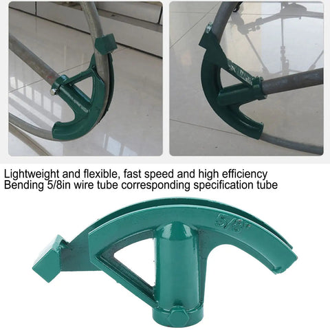 Heavy Duty Manual Wire Tube Bender for Copper And Aluminum Pipes Easy Hydraulic Pipe Bending Tool For Water And Electric Installations showing 5/8in bending detail.