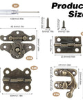 Retro Jewelry Box Hardware Kit 108 Pieces With Antique Brass Hinges And Latches, includes screw sizes and screwdriver