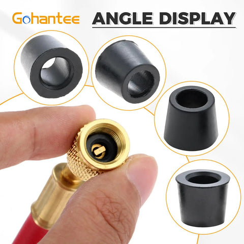 One Quarter Inch Quick Coupler Gasket Kit For HVAC And AC Refrigeration Hose Seals with black rubber gasket details