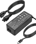 100W USB C Power Adapter Fast Charger For MacBook Pro Air 13 14 15 16 Inch And Other Laptops Like Lenovo Acer Dell Asus PD 3.0 Smart Sense Auto Adjustable Power Up To 96W 90W 67W 45W Universal USB C Charger black adapter with USB-C plug and AC cord