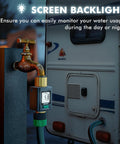 Smart Water Flow Meter With Backlit Screen, 2.4GHz WiFi And Bluetooth, Real Time Usage, Flow Rate And History, Smart Life App Remote Water Monitoring For Home Efficiency And Conservation on RV hose