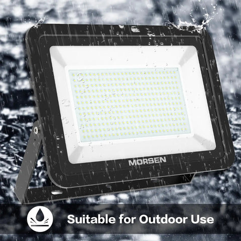 2 Pack 300W LED Flood Lights Ultra Bright 30000LM IP66 Waterproof Outdoor Security Flood Lighting With UL Listed Plug 5000K Daylight White