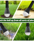 5 Pack Golf Ball Retriever Set Quick Install Putter Ball Grabber With Swing Handle And Suction Cup on green, sand, water, grass