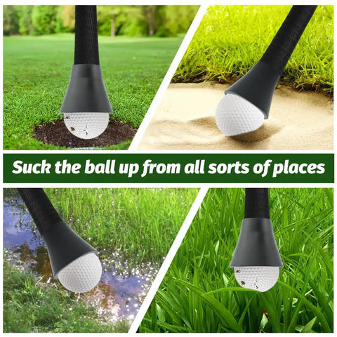 5 Pack Golf Ball Retriever Set Quick Install Putter Ball Grabber With Swing Handle And Suction Cup on green, sand, water, grass