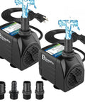 2-Pack 550 GPH Dope Submersible Fountain Pumps Ultra Quiet With 4 Nozzles, 2000 L/H 30W on white background