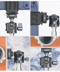Ball Head Tripod With 360 Panoramic Rotation And 90 Degree Tilt, Built In Bubble Level, one quarter inch screw, close-up view