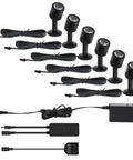 Versatile LED Indoor Spotlight Kit For Display Shelves Artwork Plants Jewelry And Cabinets, six spotlights with wiring