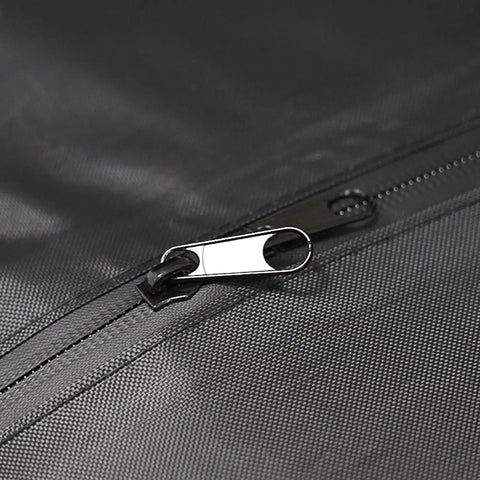 Close-up of zippered detail on Patio Waterproof Extra Large Cushion Storage Bag With Handles, Heavy Duty, 68In L x 30In W x 20In H