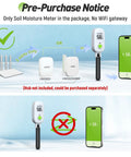 Light Driven Thermo Hygrometer And Smart Digital Wireless Soil Moisture Meter Kit components showing hub requirement notice