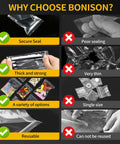 Comparison of Clear Mini Baggies Pack Of 200 Resealable Plastic Bags with competitors, highlighting secure seal, thickness, and variety.