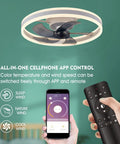 Low Profile Ceiling Fan With Lights 19.7 Inch Flush Mount Cool Sleek Modern Smart Dimmable Fan With Remote Or App Control