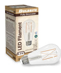 Pack Of 10 Filament LED Bulbs 8.5W ST18 2700K Warm White Dimmable Long Life for Vintage Decor, clear glass bulb next to box