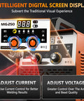 Super Tough 3-In-1 Mig Stick Welder With Lift Tig And Flux Core For Metal Repair and DIY Projects Featuring Smart Sync Control LED Display close-up.