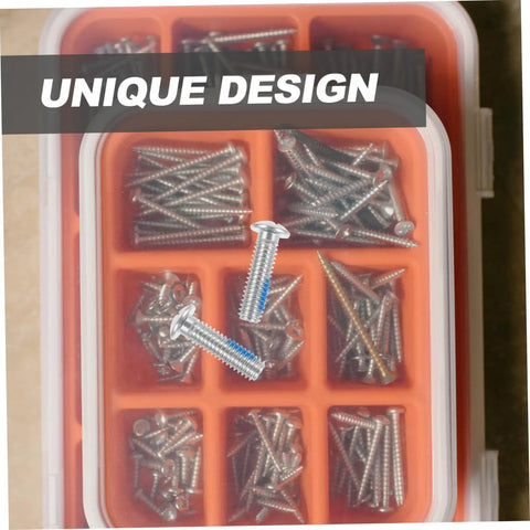 18 Pack Roller Skate Brake Screws And Stopper Fittings For Inline And Quad Skates in orange storage box