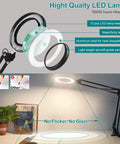 Magnifying Glass With Light And Stand 5X 10X Real Glass HD Desktop Magnifier showing LED lamp parts and desk lighting.
