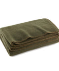 Warm Fire Retardant Wool Blanket For Camping And Hunting Olive Drab Green 66 By 90 Inches 80 Percent Wool Military Style Heavy Duty Emergency Prep Gear For Outdoors folded