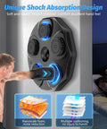 Music Boxing Machine Interactive Punching Trainer With Boxing Gloves Wall Mounted Electronic Boxing Target for Adults and Kids showing a user punching the target.