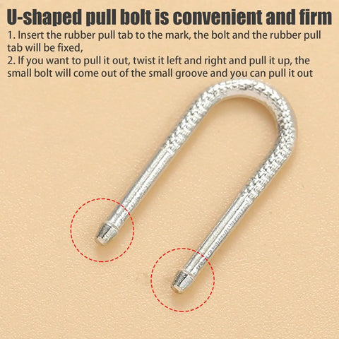 U-shaped metal pull bolt for Universal Zipper Pull Replacement Kit For Jackets Luggage Backpacks Purses Boots And Pants