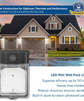 Hella Bright 25W LED Wall Pack Light With 3000 Lumen 5000K Daylight mounted on a house for outdoor security lighting