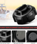 Manual Vent Gas Cap For Old Style Portable Boat Gas Tanks With Twist Valve For Adjustable Venting 621501-10 Replacement Cap Black